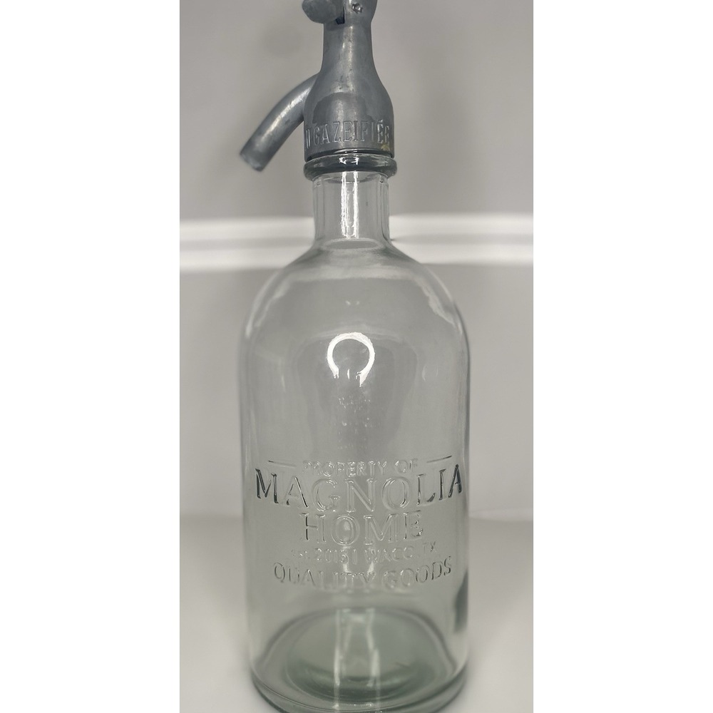 Magnolia Home Glass Seltzer Bottle 12.5" Tall Rustic Decor Farmhouse Chic